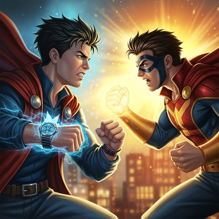 Epic Battle: Ben 10 Vs Man of Steel Hyperrealistic Showdown Epic Battle: Ben 10 Vs Man of Steel Hyperrealistic Showdown