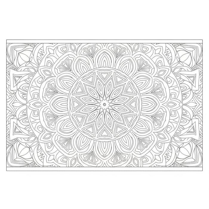 Calming Mandala Coloring Sheet Design for Relaxation