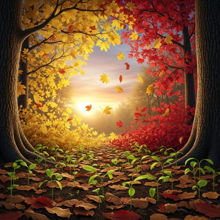 Circle of Life: Realistic Forest Transformation Artwork