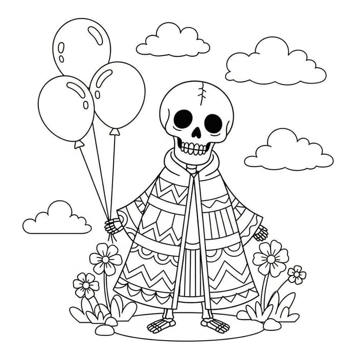 Whimsical Death Coloring Page for Children - Creative Design Whimsical Death Coloring Page for Children - Creative Design