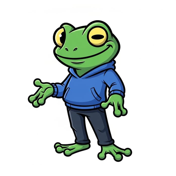 Expressive Green Pepe Cartoon Character Expressive Green Pepe Cartoon Character