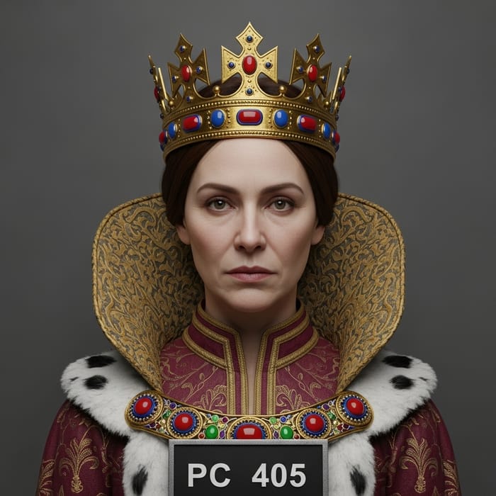 Fictional Queen Medieval Era Mug Shot - Regal Appearance Fictional Queen Medieval Era Mug Shot - Regal Appearance