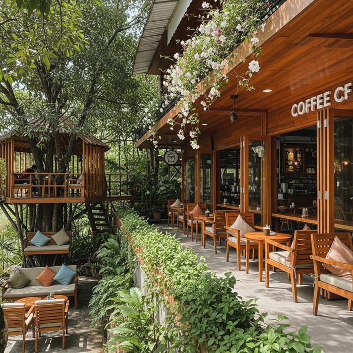 Charming Coffee Shop Nestled in Nature Charming Coffee Shop Nestled in Nature