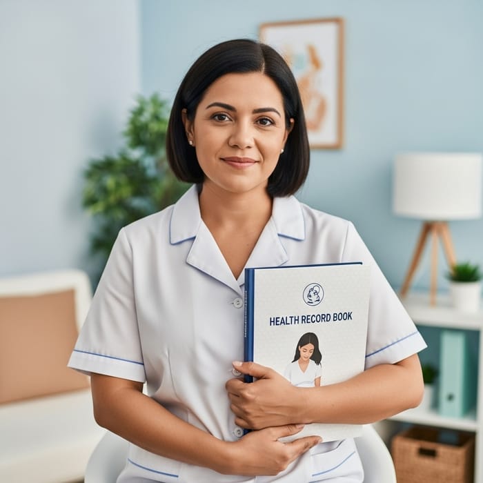 Professional Hispanic Midwife Health Record Book for Expecting Mothers