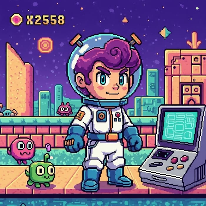 Retro Nintendo-Style Video Game Character Design