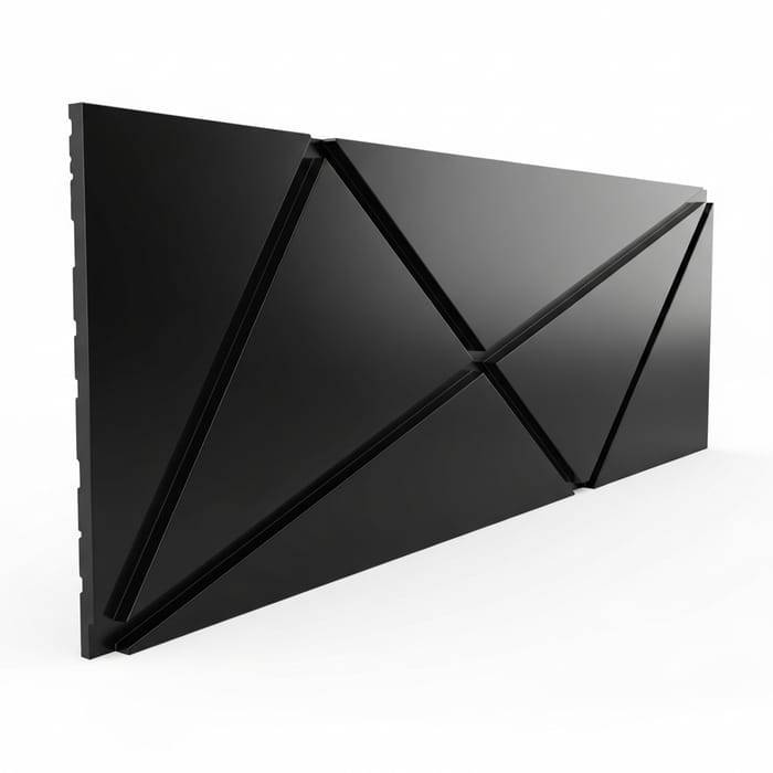 Modern 3D Rectangular Panel in Matte Black Polyurethane | Contemporary Design Modern 3D Rectangular Panel in Matte Black Polyurethane | Contemporary Design