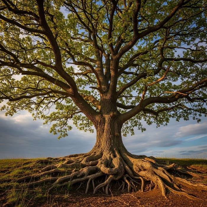Symbolic Oak Tree: Enduring Strength & Vitality Symbolic Oak Tree: Enduring Strength & Vitality