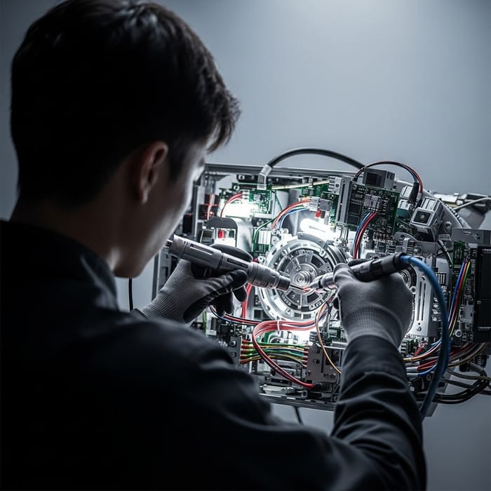 Minimalistic Machinery Repair Scene Minimalistic Machinery Repair Scene