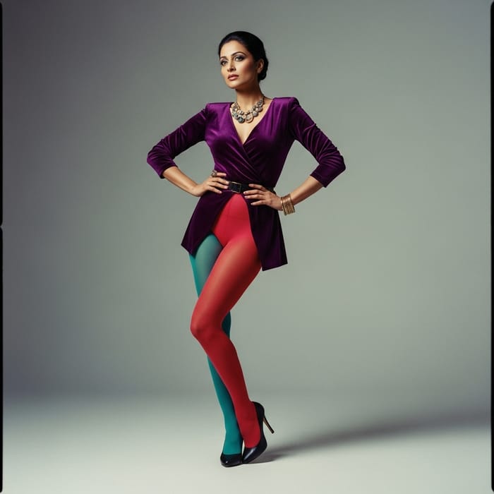 Elegant South Asian Woman in Vibrant Tights Photography