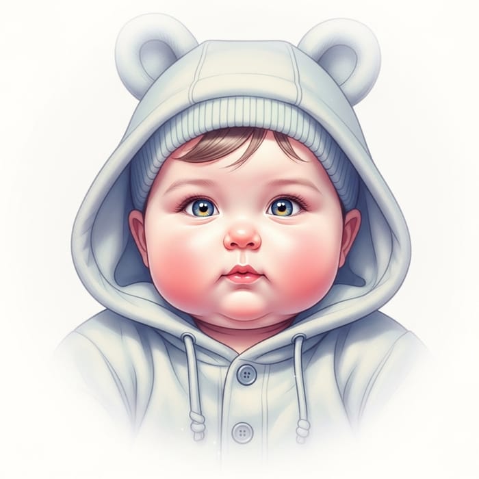 Charming Baby with Chubby Cheeks and Bright Eyes in Dreamlike Style | Vintage Aesthetic Charming Baby with Chubby Cheeks and Bright Eyes in Dreamlike Style | Vintage Aesthetic