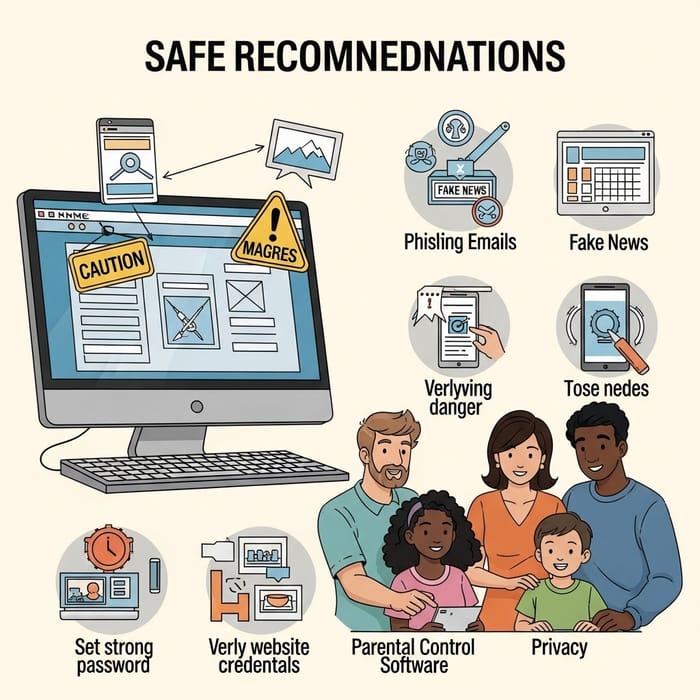 Key Tips for Safe Internet Use | Recommendations with Illustrations Key Tips for Safe Internet Use | Recommendations with Illustrations