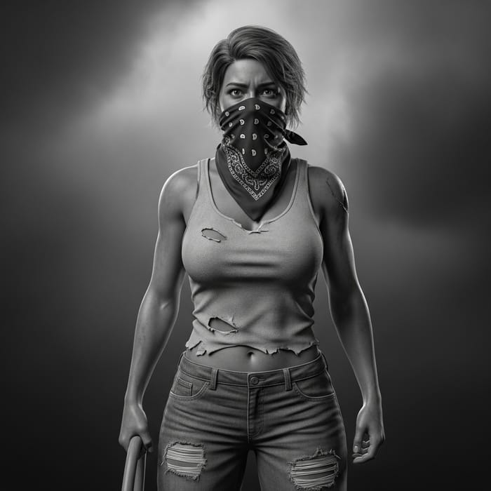 Masterpiece: Latina Woman in Mid-Thirties with Scared Expression as Farmhand Masterpiece: Latina Woman in Mid-Thirties with Scared Expression as Farmhand