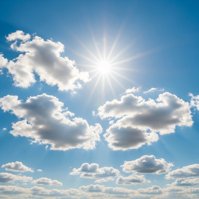 Sunny Sky Scene | Energizing Sun Illuminates Azure Skies