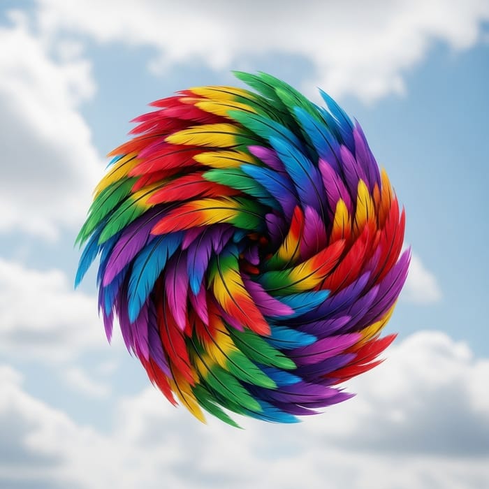 Vivid Rainbow Feather Bundle in Serene Sky Vivid Rainbow Feather Bundle in Serene Sky