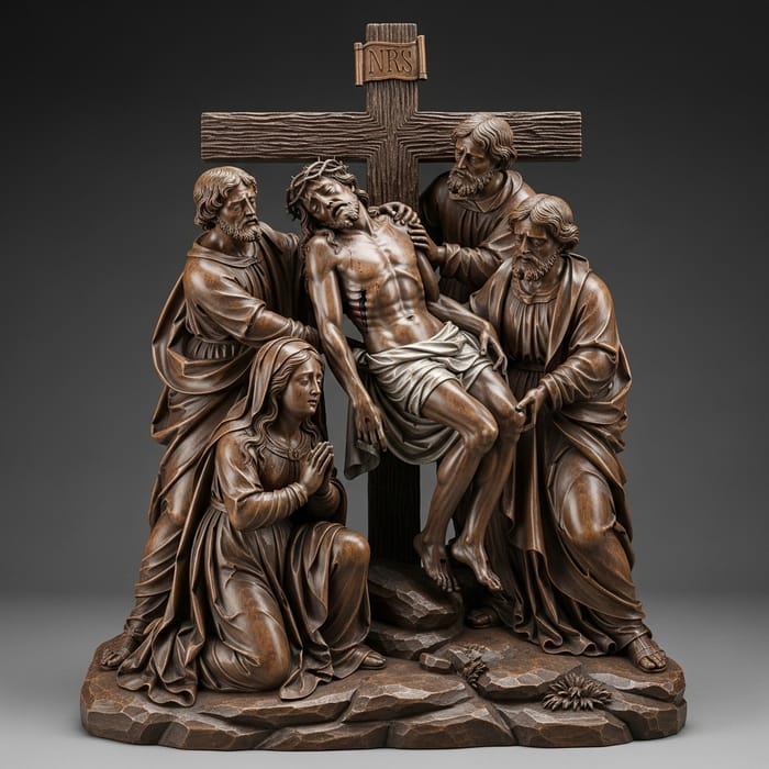 Mary Magdalene Grieves at Cristo's Descent Sculpture