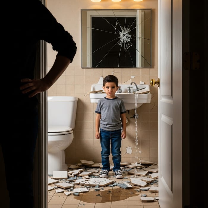 Hispanic Child Accused of Breaking Bathroom Hispanic Child Accused of Breaking Bathroom
