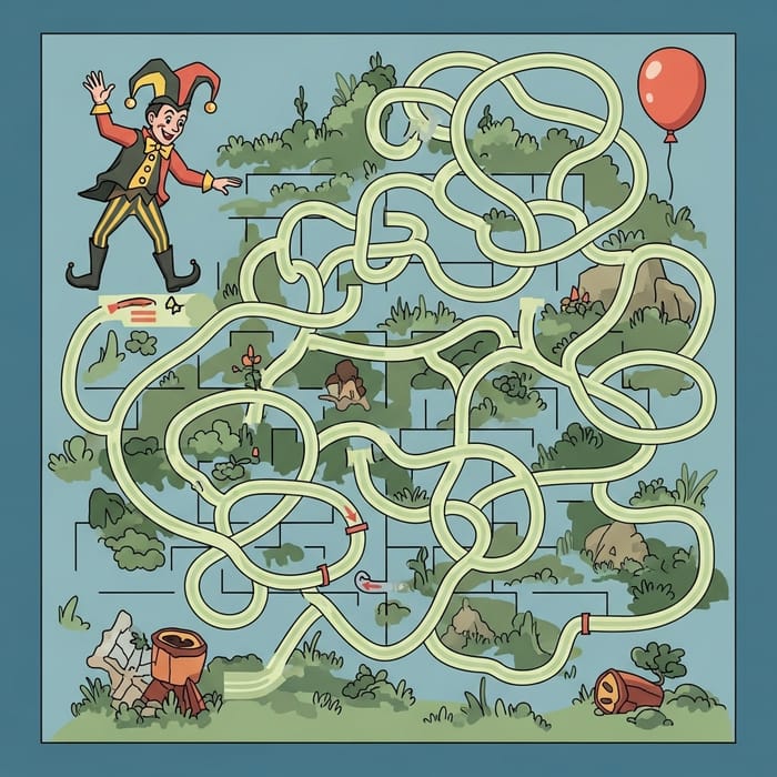 Joker Maze Challenge: Find Your Way to the Balloon 🤔 Joker Maze Challenge: Find Your Way to the Balloon 🤔