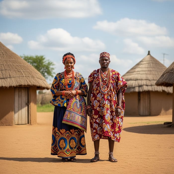 Heartwarming African Wedding Scene | Traditional Attires, Rustic Huts & Serene Life