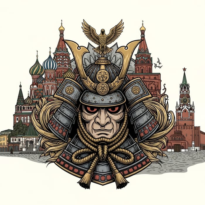 Samurai Head Logo Inspired by Moscow's Heritage