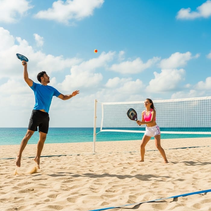 Beach Tennis Fun: Sunny Day at the Shore Beach Tennis Fun: Sunny Day at the Shore