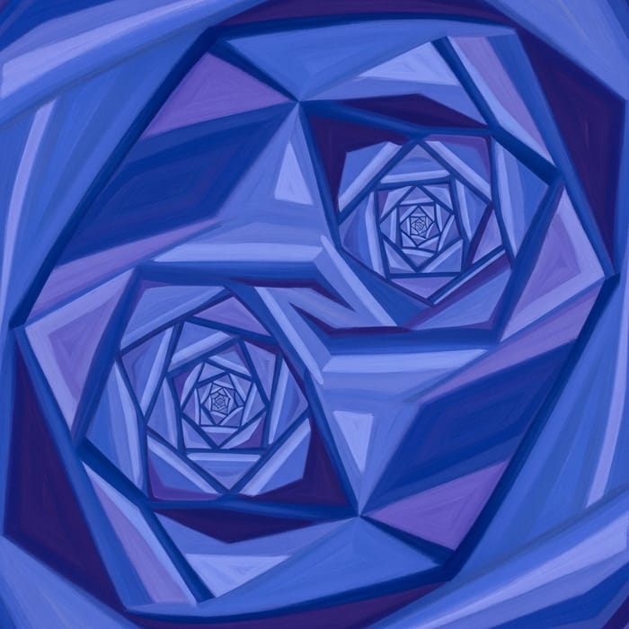 Spirited Manifestations: Blue & Purple Hexagrams Art Spirited Manifestations: Blue & Purple Hexagrams Art