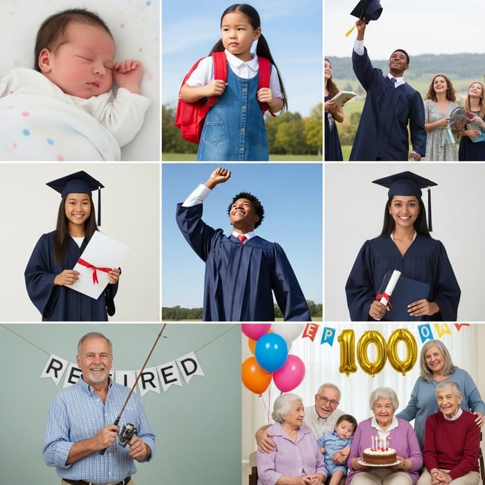 Life's Milestones: Capturing Life's Journey from Birth to Centenarian Celebration