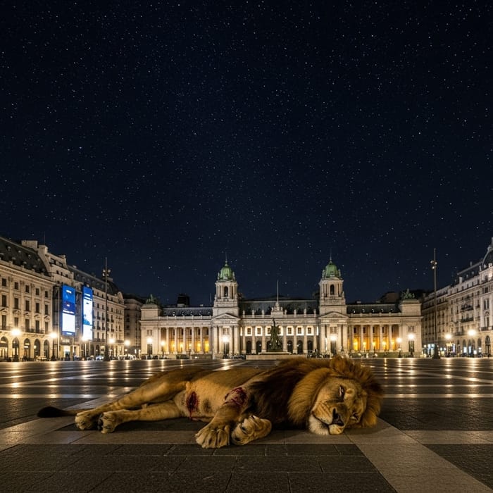 Bloody Lion in Buenos Aires: A Tragic Scene at Plaza de Mayo