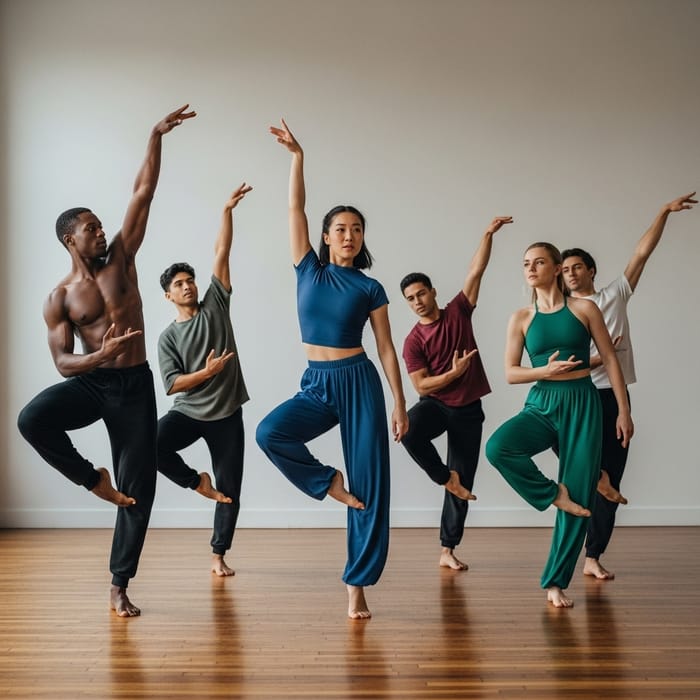 Dynamic Dance Performance by Six Diverse Individuals