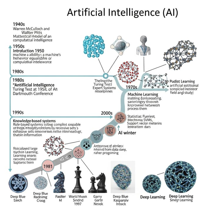 Historical Timeline of Artificial Intelligence: Foundations to Modern Applications Historical Timeline of Artificial Intelligence: Foundations to Modern Applications