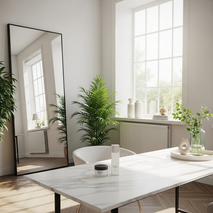 Create Serene Room Setting for Cosmetics Photoshoot Create Serene Room Setting for Cosmetics Photoshoot