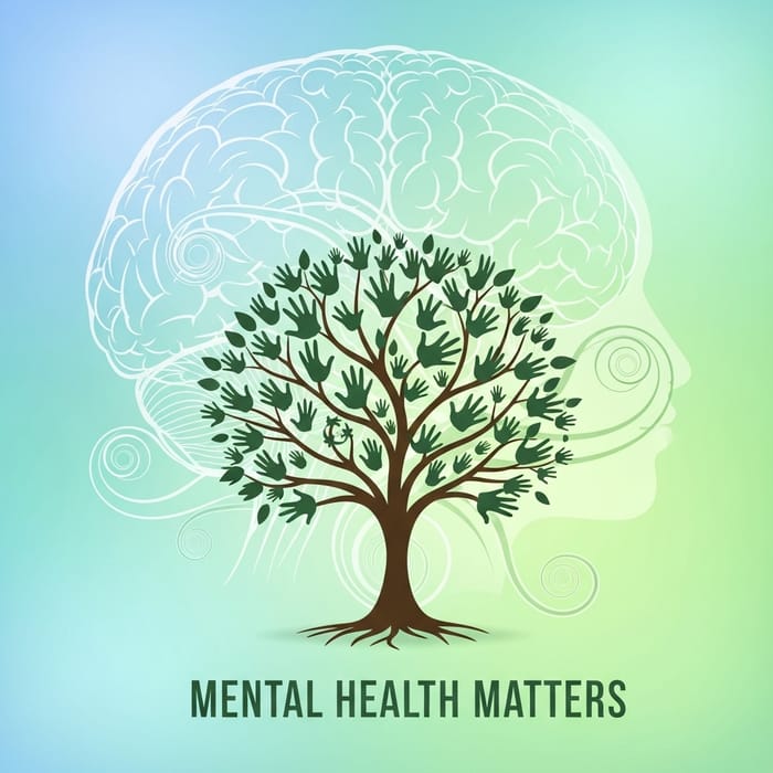 Thoughtful Mental Health Poster with Healing Tree