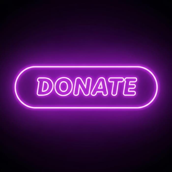 Bright Purple Neon Twitch Donate Button