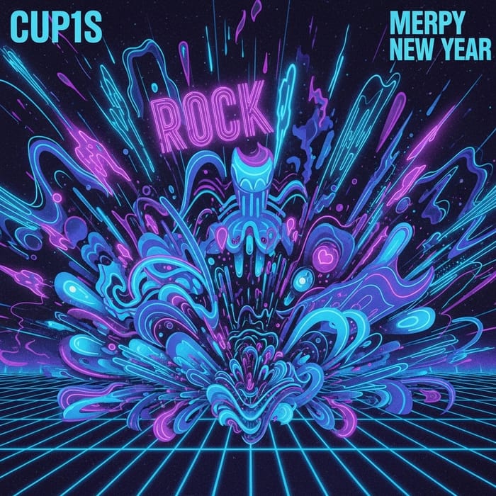 Neon Blue & Purple Retro Style Album Cover Design Neon Blue & Purple Retro Style Album Cover Design