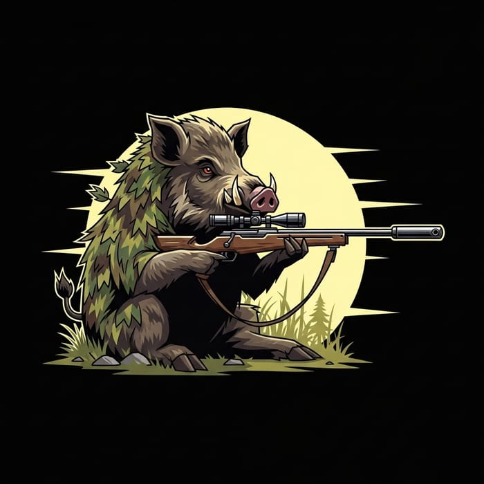 Sniper Wild Boar Vectorized