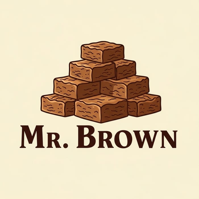 Mr. Brown Logo - Delicious Brownies with Vintage Flair