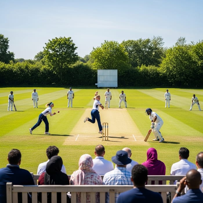 Thrilling International Cricket Match: Diverse Teams in Action Thrilling International Cricket Match: Diverse Teams in Action