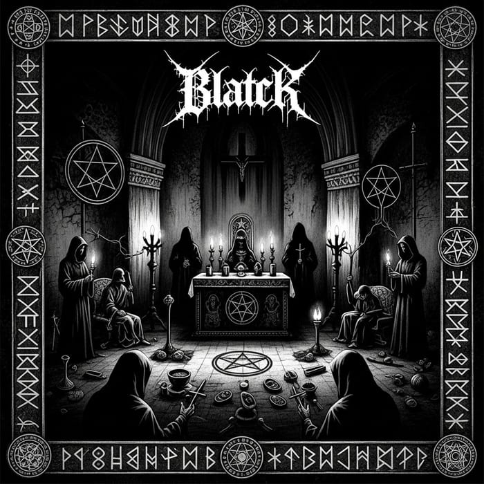 Black Metal Band CD Cover Art: Black Mass Witchcraft in Medieval Style Black Metal Band CD Cover Art: Black Mass Witchcraft in Medieval Style