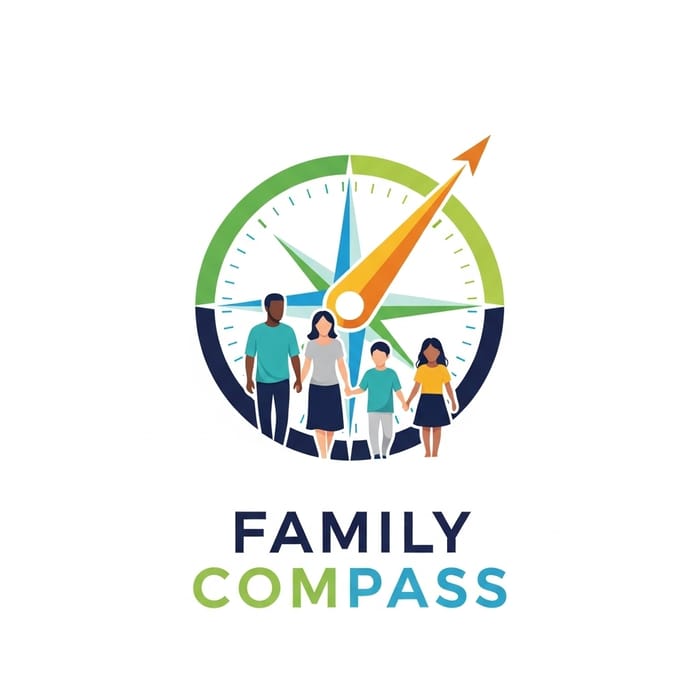 Diverse Family Compass: Social Support Center Logo