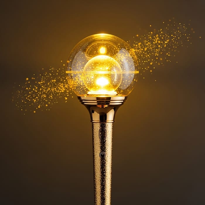 Elegant Kpop Lightstick - Shimmery Gold Design