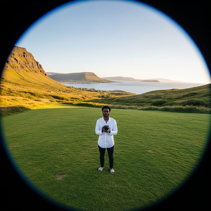 Vast Grassland Enchantment: Candid Pose in Golden Hour Lights Vast Grassland Enchantment: Candid Pose in Golden Hour Lights