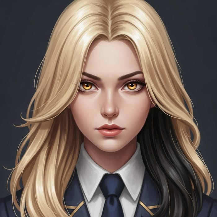 Blonde Girl with Golden Eyes - Remarkable Portrait Blonde Girl with Golden Eyes - Remarkable Portrait