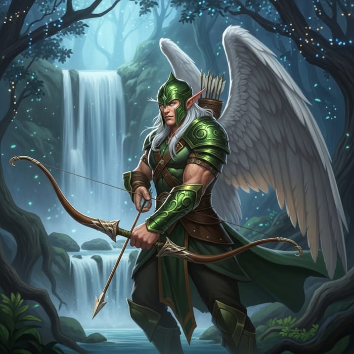 Enchanting Elven Warrior with Beautiful Bow | Fantasy Artwork Enchanting Elven Warrior with Beautiful Bow | Fantasy Artwork