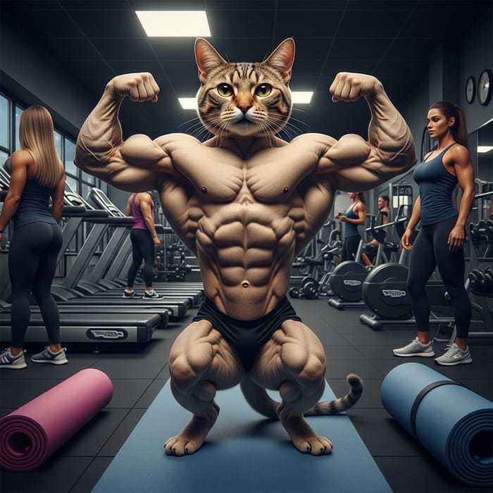 Fit Cat Inspires Gym Goers with Unwavering Dedication