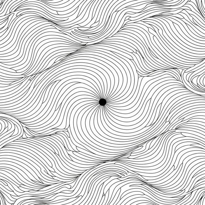 Black Wavy Line Pattern with Center Dot Design Black Wavy Line Pattern with Center Dot Design