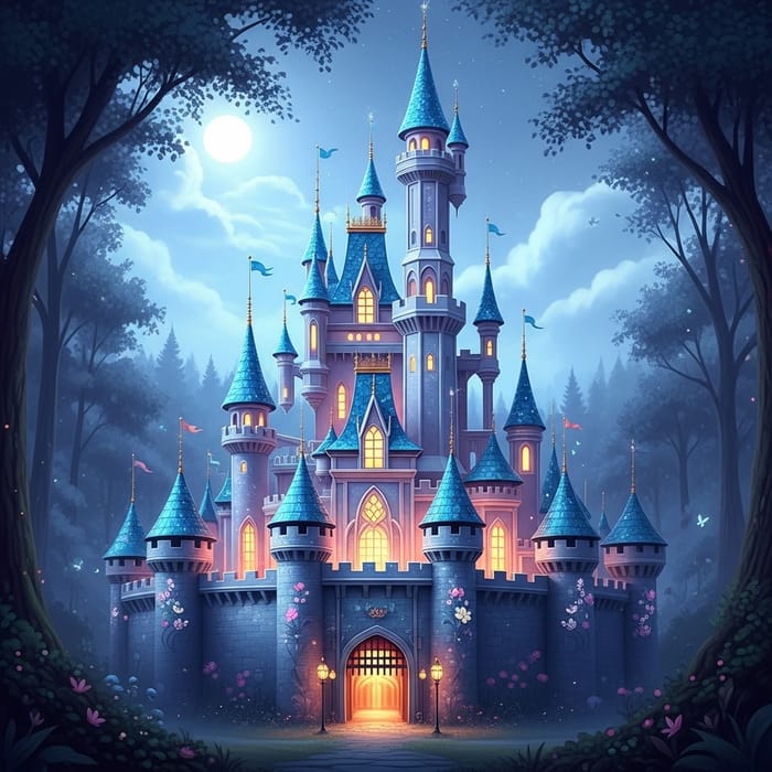Illustrious Fairy Castle in Enchanting Forest Illustrious Fairy Castle in Enchanting Forest