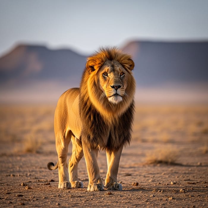 Majestic Lion in Desert | Earthy Wildlife Photography Majestic Lion in Desert | Earthy Wildlife Photography