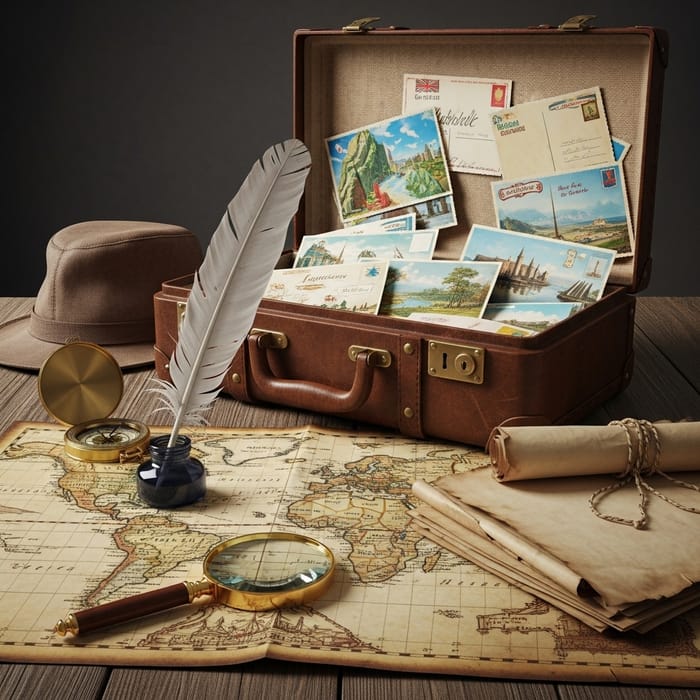Vintage Travel Elements: A Timeless Journey