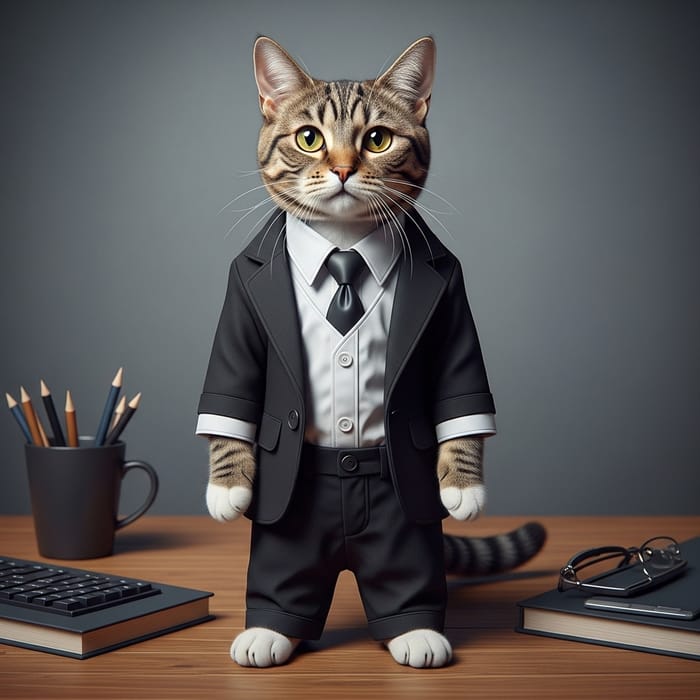 Stylish Cat in Tailored Suit | Modern Feline Fashion Stylish Cat in Tailored Suit | Modern Feline Fashion