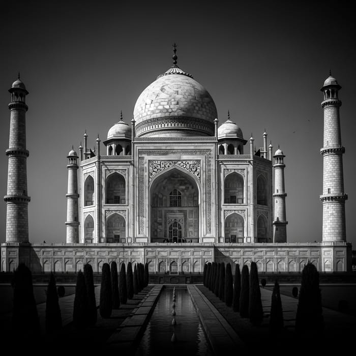 Stunning Black Stone Taj Mahal Replica - Architectural Digital Painting Stunning Black Stone Taj Mahal Replica - Architectural Digital Painting