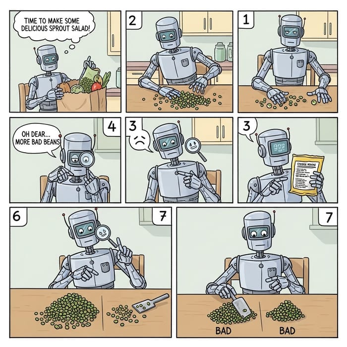 Robo's Mung Bean Quality Control Journey | A Comic Strip Tale